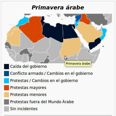 Mapa de la Primavera Arabe